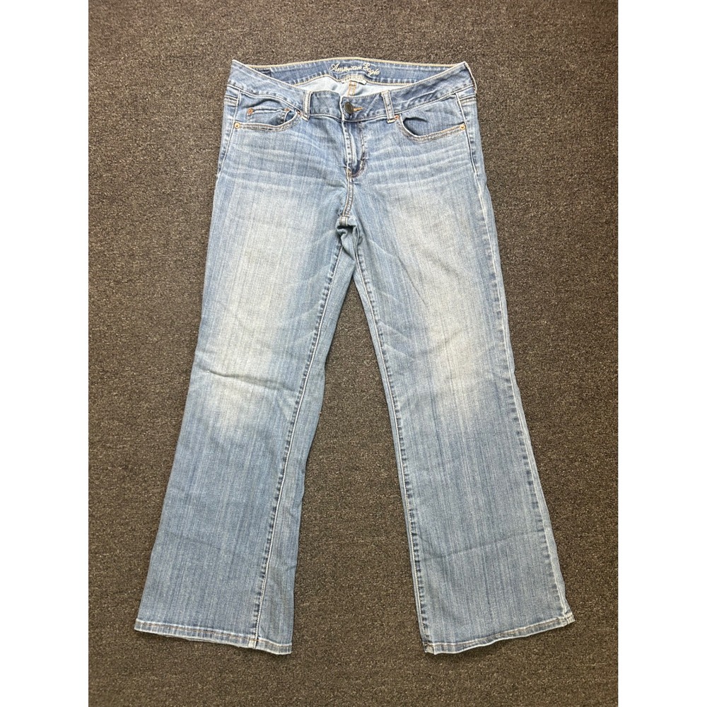 American Eagle Favorite Boyfriend Blue Jeans Womens 16R Super Stretch Denim Boho